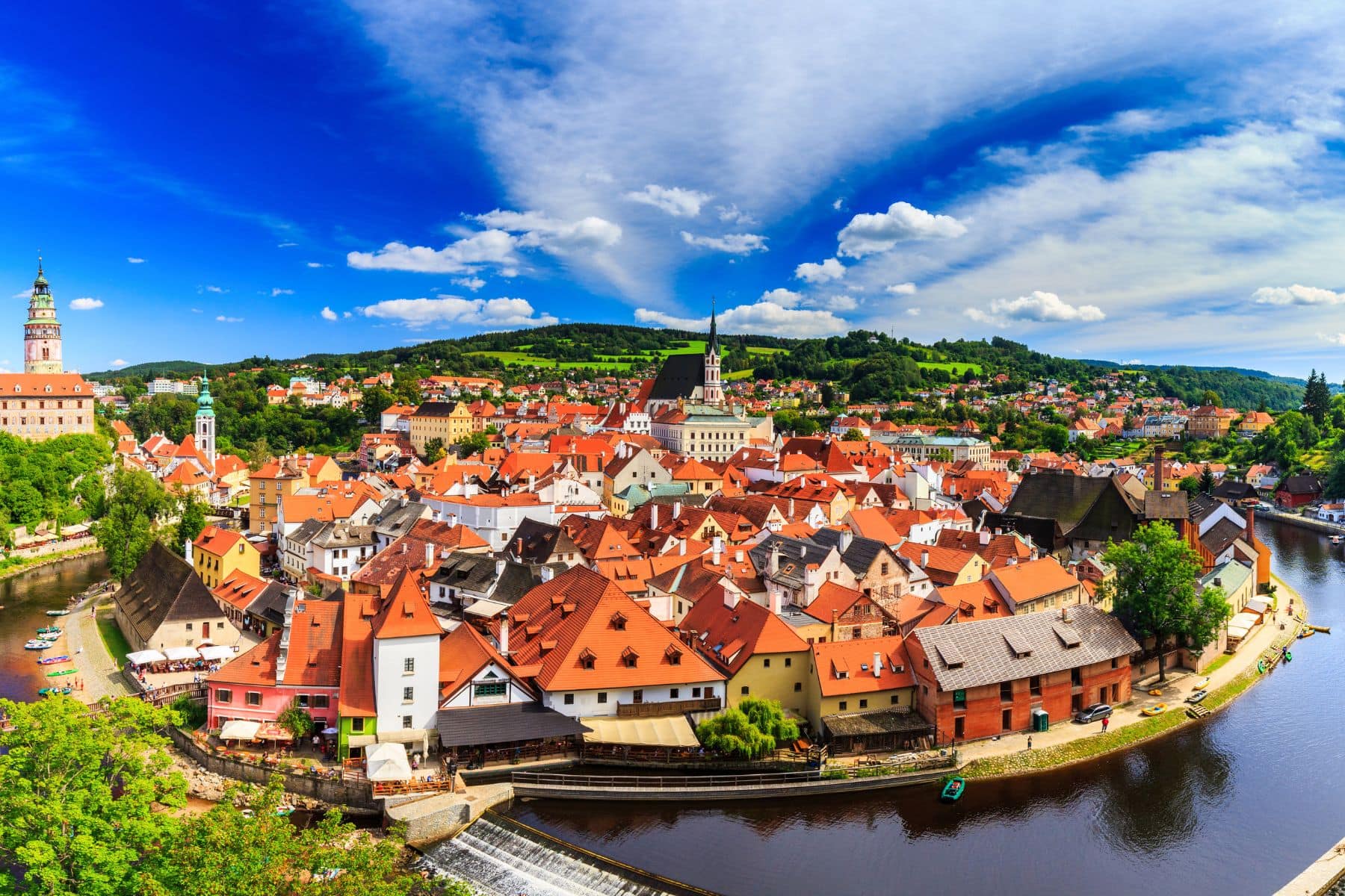 Panorama Českého Krumlova – UNESCO památka s meandrem Vltavy
